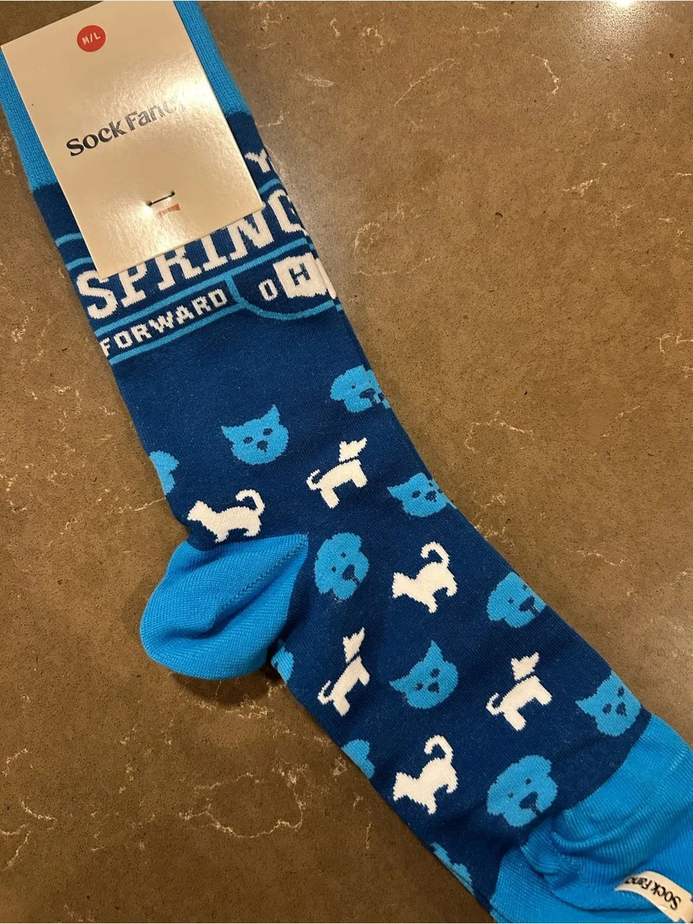 Blue Cat & Dog Crew Socks